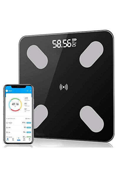 3Q ميزان رقمي لقياس دهون الجسم، زجاج فائق النحافة، شاشة LCD ملونة، قياس فوري،...