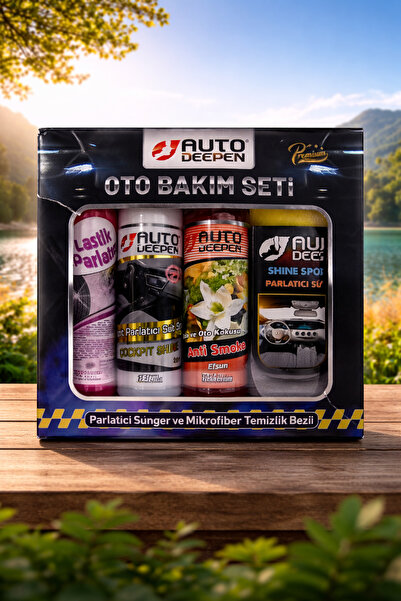 Black Oto Bakım Auto Deepen Yazlık Oto Bakım Seti 5x200ml, Lastik Parlatıcı, Kokpit Parlatıcı, Oto Kokusu