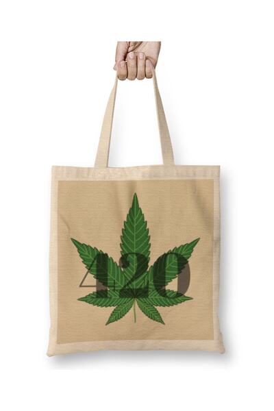 Generic Brand C annabis DAY 2021 حقيبة قماش بمقبض طويل
