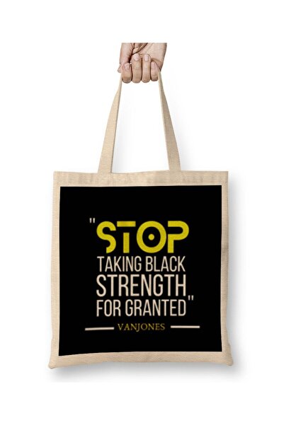 dekado STOP TAKING BLACK STRENGTH FOR GRANTED Black Lives Matter Tote Bag Lon...