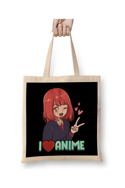 dekado أنا أحب أنيمي لطيف اليابانية Kawaii أنيمي فتاة حمل حقيبة مقبض طويل