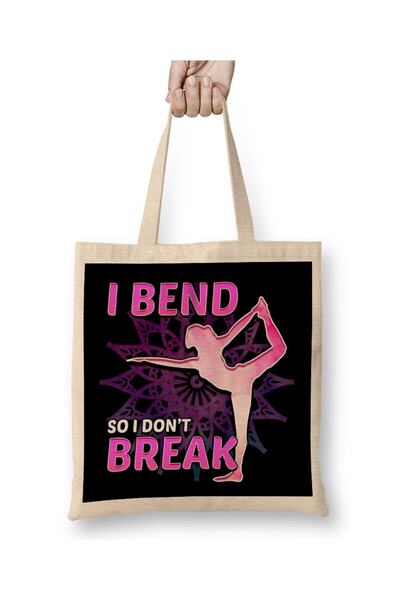 dekado Cute Yoga I Bend So I Don't Break Flexibility Tote Bag Long Handle