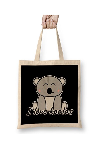 dekado حقيبة قماش Koala I Love Koalas بمقبض طويل