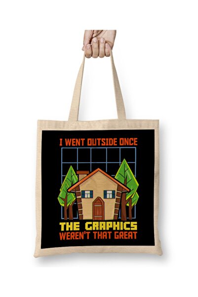 dekado حقيبة حمل ذات مقبض طويل من I Went Outside Once The Graphics Werent Tha...