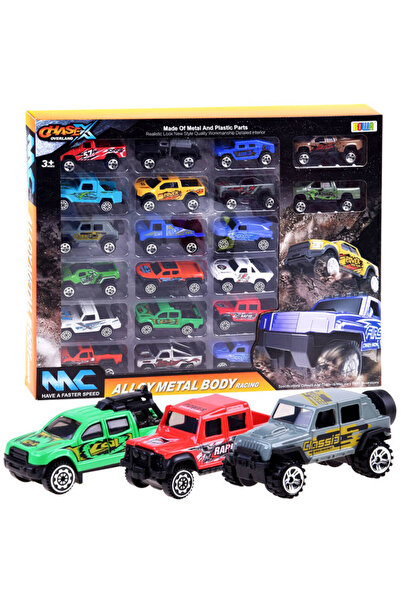 Jokomisiada Un set de 20 de mașini metalice. Mașini off-road ZA3233