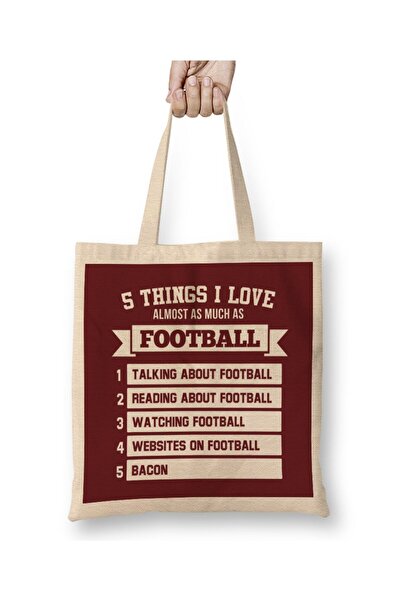 dekado 5 Things I Love Almost As Much As Football Tote Bag Long Handle