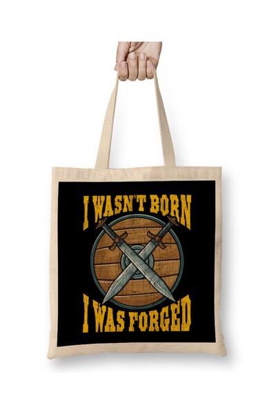 Generic Brand حقيبة قماش Funny I Wasn t Born I Was Forged Viking Warrior بمقب...