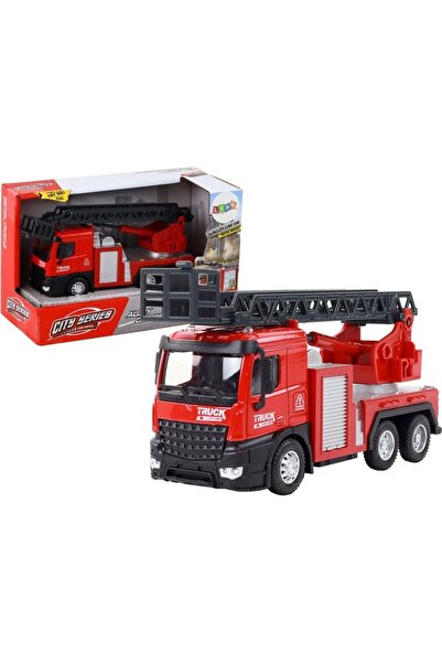LeanToys Mașină de pompieri roșie cu scară telescopică