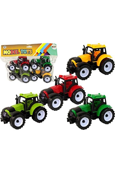 LeanToys Set de tractoare agricole pentru fermă, 4 piese colorate
