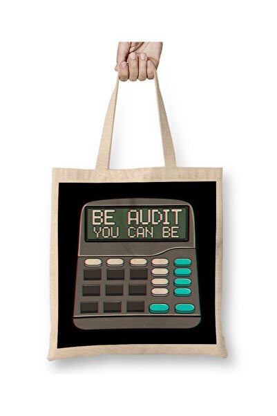dekado Be Audit You Can Be Funny Accountant Auditor Pun حقيبة قماش بمقبض طويل