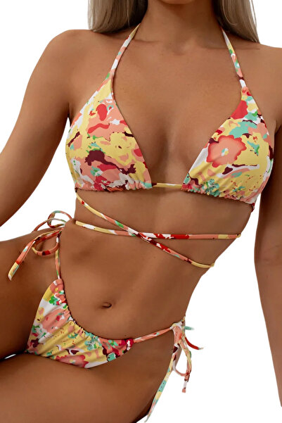 EFAYN.RO Women's swimsuit, 2 pieces, minimalist sensual model, summer flower,...