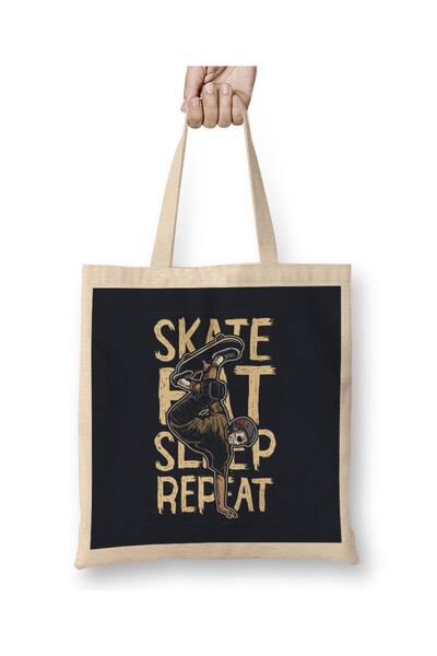 dekado Skate Eat Sleep Repeat Cloth Bag Long Handle