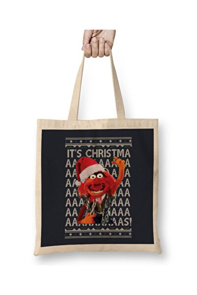 dekado حقيبة حمل عيد الميلاد من Animal Muppets بمقبض طويل