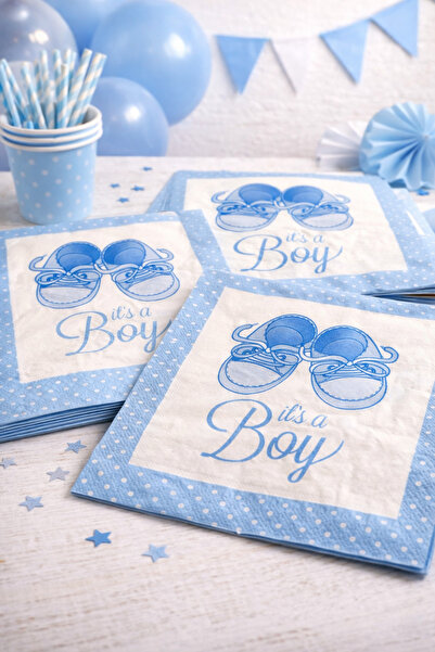 Happyewent It’s A Boy Temalı Peçete 20’li Mavi Bebek Parti Peçetesi Baby Show...