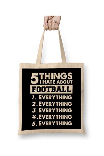 dekado 5 Things I Hate About Football Tote Bag Long Handle