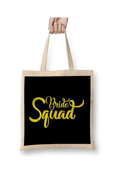 dekado Bride Squad Cute Bachelorette Wedding Group Party Tote Bag Long Handle