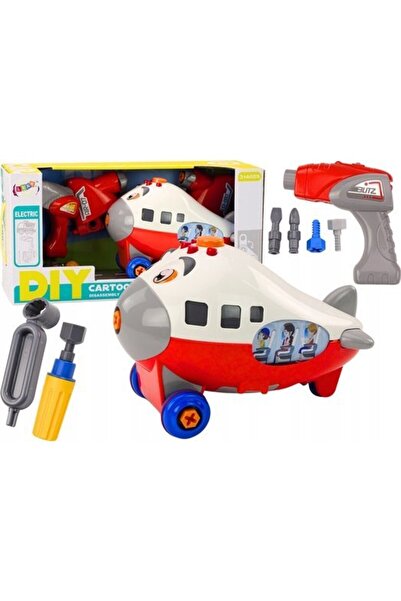 LeanToys Avion de desene animate cu aripi rotative DIY Roșu