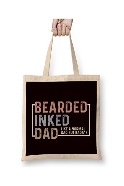 dekado Bearded Inked Dad Papa Daddy Stepdad Father Husband Family Tote Bag مق...