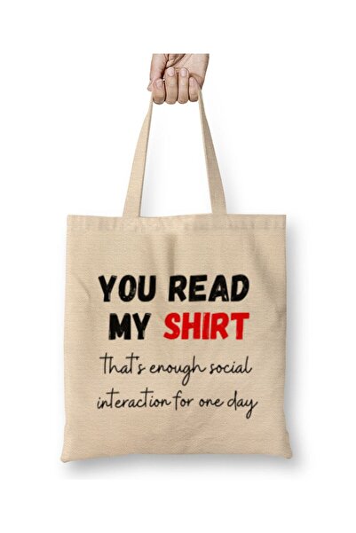 dekado You Read My Shirt Sarcastic Funny Cloth Bag Long Handle