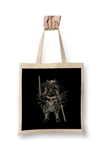 Generic Brand حقيبة قماش بتصميم Dark Viking And Swords بمقبض طويل