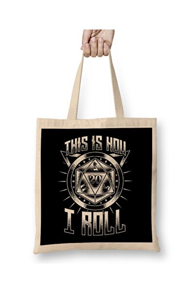 dekado حقيبة قماش مضحكة من This Is How I Roll RPG Tabletop Gaming Dice ذات مق...
