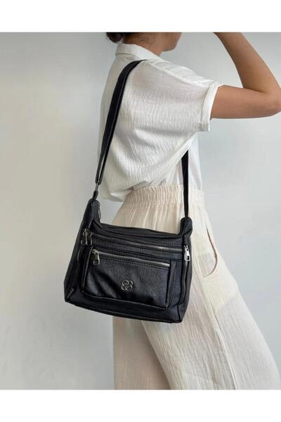 bag حقيبة كتف نسائية يومية متعددة الأقسام مصنوعة من الجلد الصناعي الناعم
