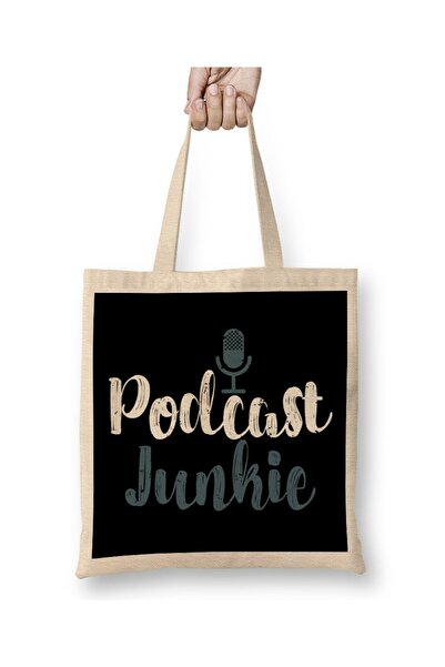 dekado Funny Podcast Junkie Podcasters Tote Bag Long Handle