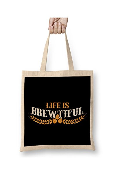 Generic Brand حقيبة قماش من Life Is Brewtiful Funny Beer & Brew Craft Beer بم...
