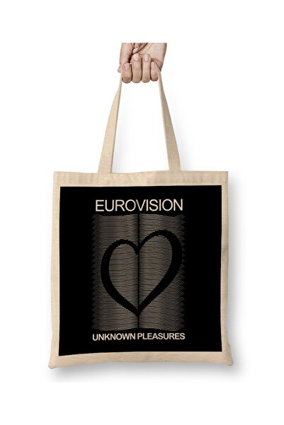 Generic Brand حقيبة قماش بشعار Parody من Eurovision Joy Division بمقبض طويل