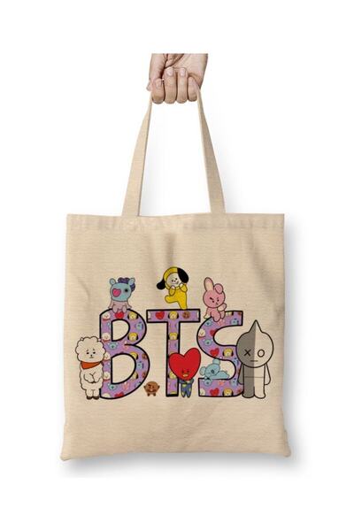 dekado حقيبة ملابس Bts Bt21 أحرف 01 بمقبض طويل