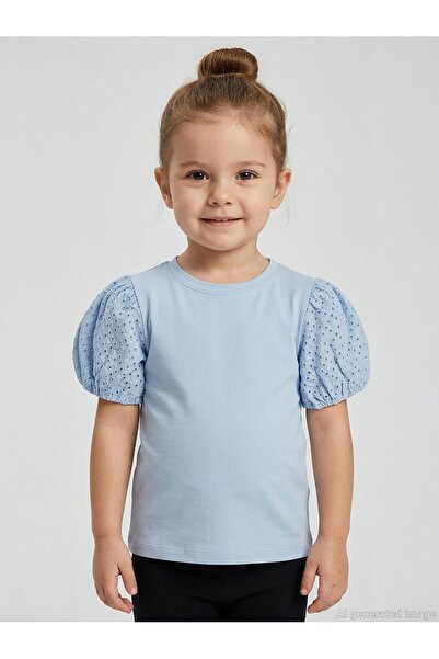 Civil Girls Κοριτσίστικο μπλουζάκι με δαντέλα και μανίκια μπαλόνια για 2-5 ετ...