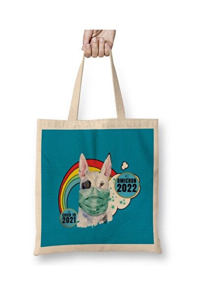 dekado Sarcasm Funny Vintage DOG Saying Covid Hi Omicron Virus 2022 حقيبة حمل...