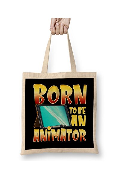 Generic Brand حقيبة حمل من Born To Be An Animator هدية احترافية بمقبض طويل