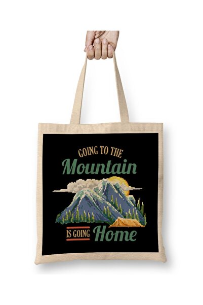 dekado حقيبة قماش Going To The Mountain Is Like Going Home بمقبض طويل