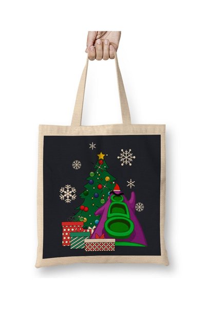 dekado Day Of The Tentacle Around The Christmas Tree Tote Bag Long Handle