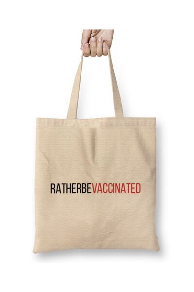 dekado RatherBeVaccinated Tote Bag Long Handle