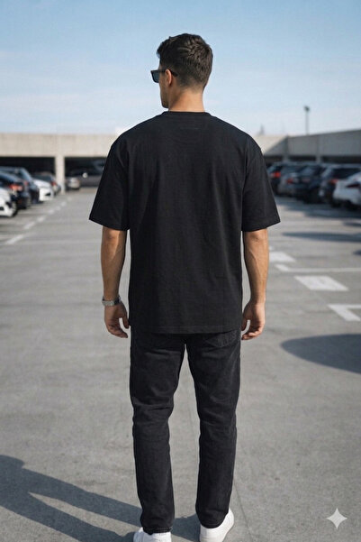 Tarz Cool Men's Oversize T-Shirt – Basic with Minimal “Don'T Look Back” Detail