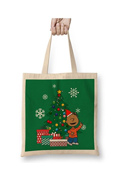 dekado Franklin Peanuts Around The Christmas Tree Tote Bag Long Handle