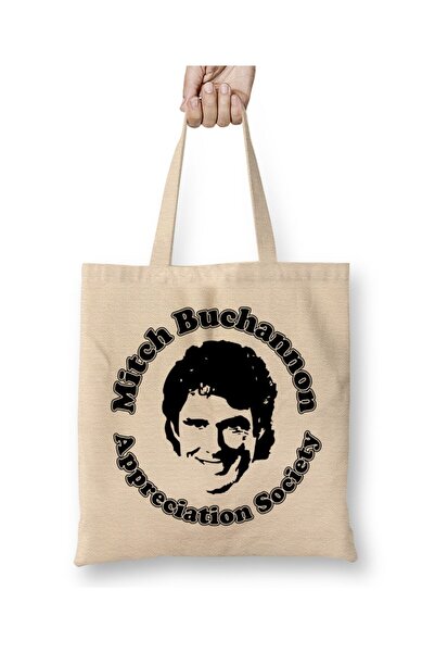 Generic Brand حقيبة يد Baywatch Mitch Buchannon Appreciation Society بمقبض طويل