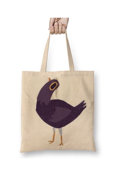 dekado Trash Dove Purple Smiley Syd Weiler Tote Bag Long Handle