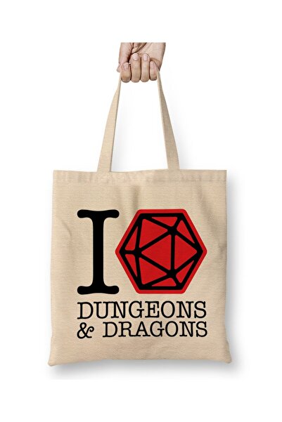 dekado I Love Dungeons And Dragons Tote Bag Long Handle