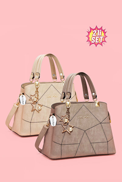 westbag Σετ 2 γυναικείων τσαντών χειρός και ώμου με σχέδιο πεταλούδας και λεπ...