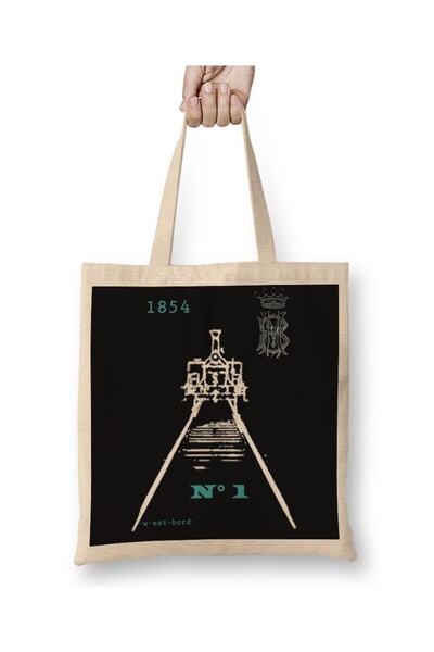 Generic Brand Locomotiva Baronesa N° 1 1854 Tote Bag Long Handle
