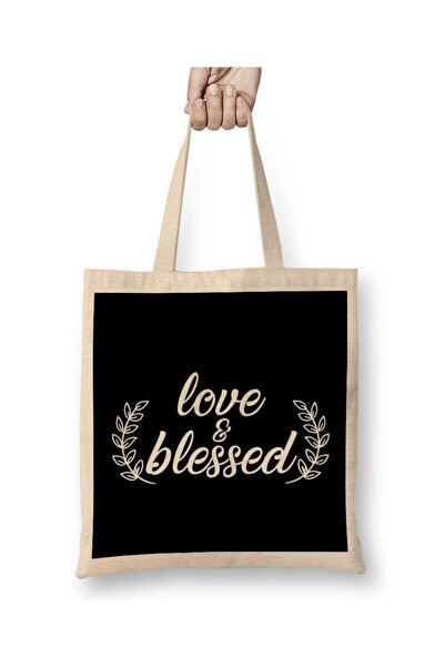 dekado حقيبة قماش Adorable Love & Blessed Cute Happiness Positivity بمقبض طويل