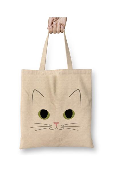 dekado Cute Ginger Cat White Cat Cat Tote Bag Long Handle