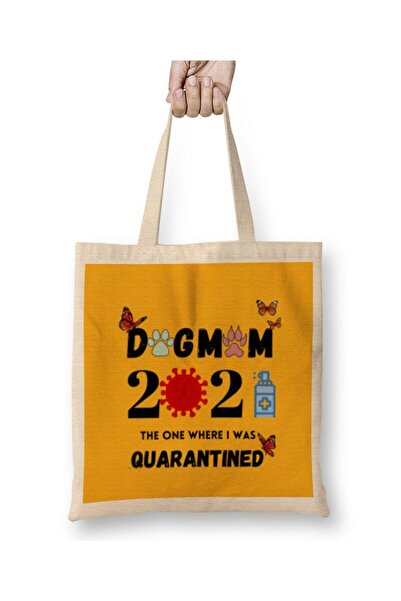 dekado Dog Mom Gift For Mother Day DOG MOM GUARANTINED 2021 Cloth Bag Long Ha...