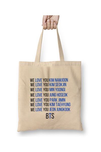 dekado WE LOVE YOU BTS ARMY GIFT Cloth Bag Long Handle