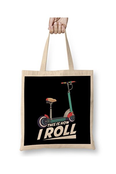 dekado حقيبة حمل بمقبض طويل من This Is How I Roll Cute & Funny Scooter Lover Pun
