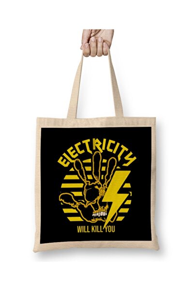dekado Electricity Will Kill You Dangers Cloth Bag Long Handle