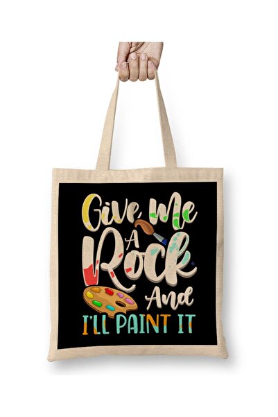 dekado حقيبة حمل من Give Me A Rock And I'll Paint It لطيفة بمقبض طويل